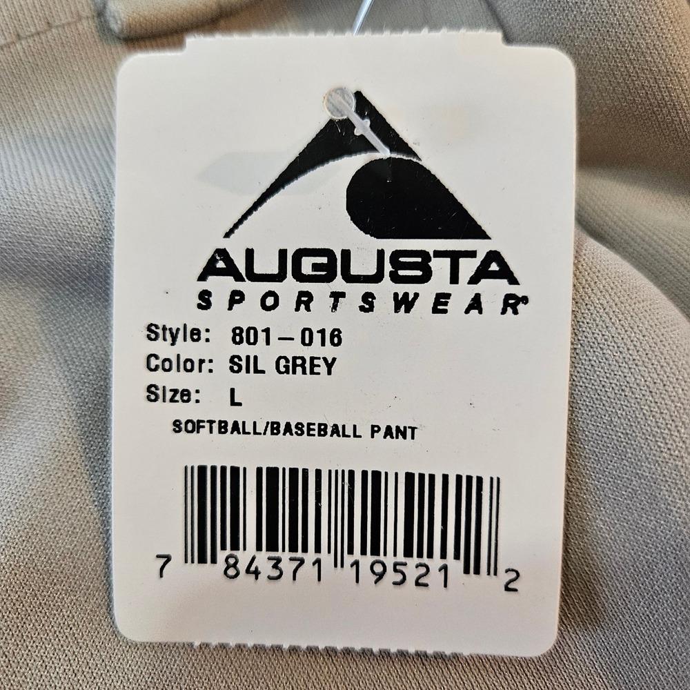 Augusta Sportswear Mens Baseball Pants Silver Grey Adult Large NWT 2 pairs - Picture 3 of 11